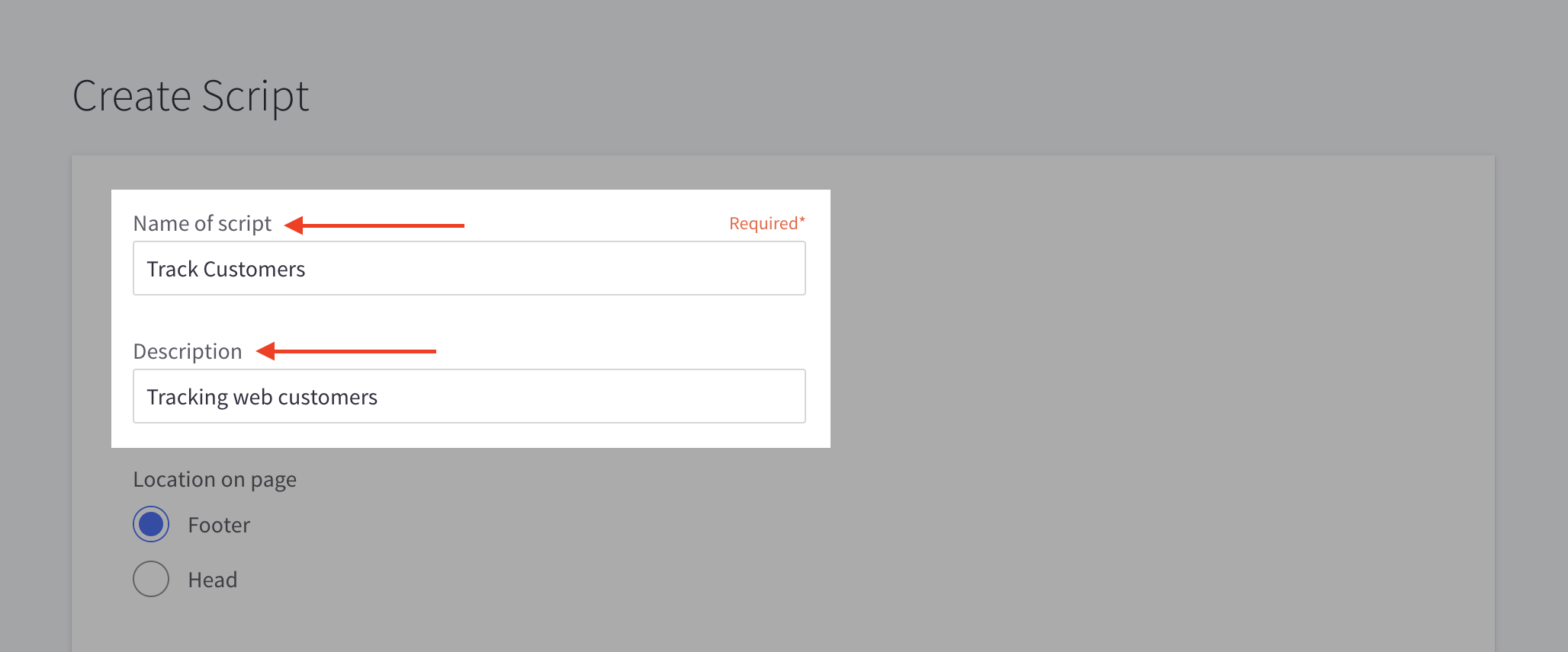 BigCommerce Script Name and Description