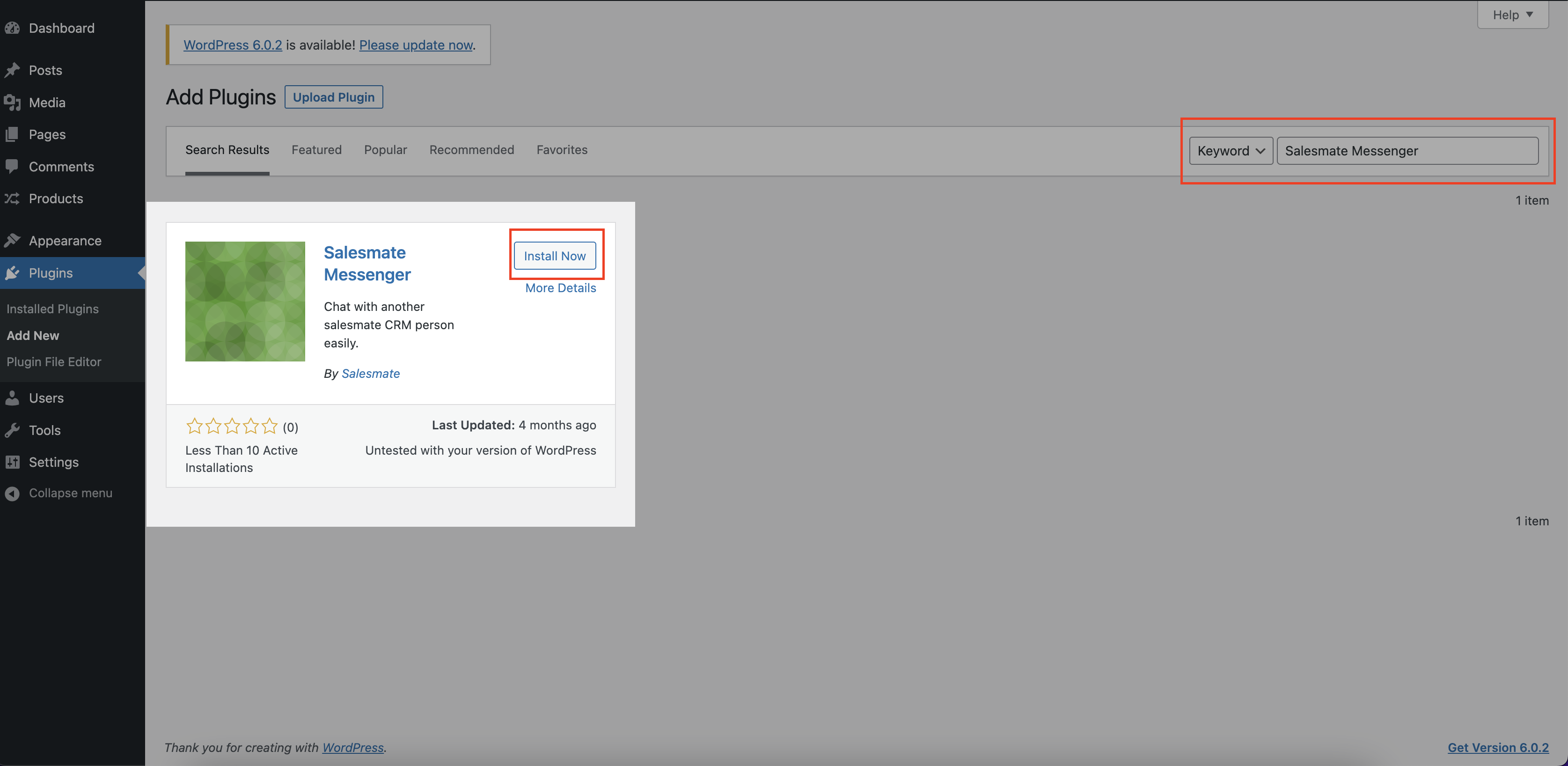WordPress Salesmate Messenger Plugin