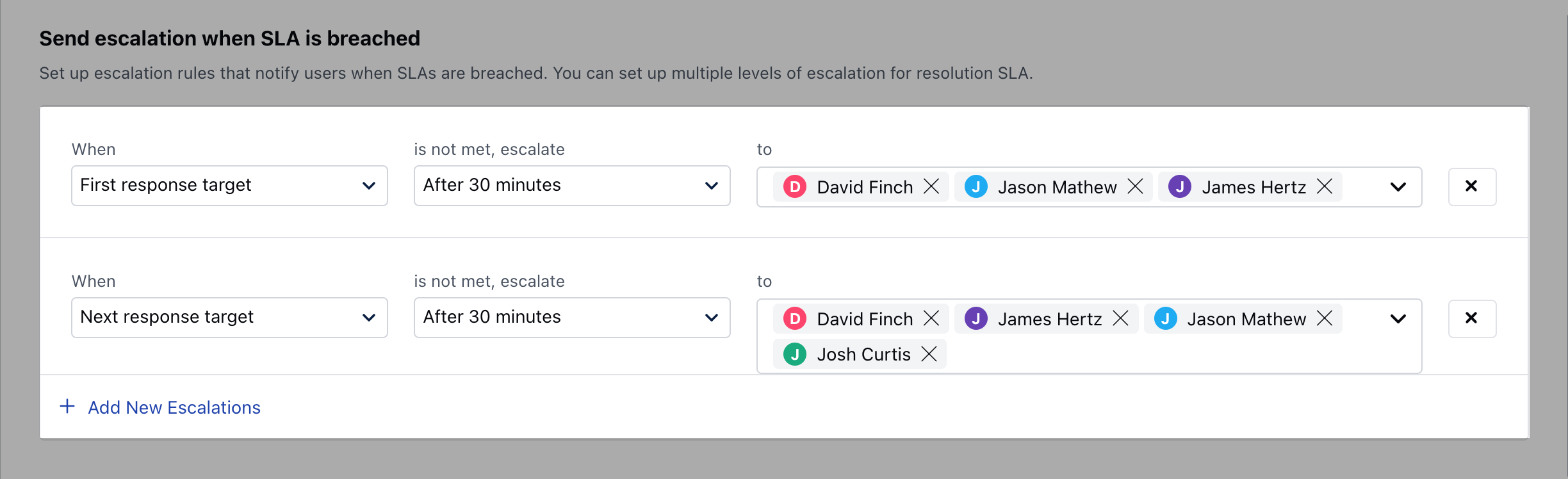 Next Response Target Setup