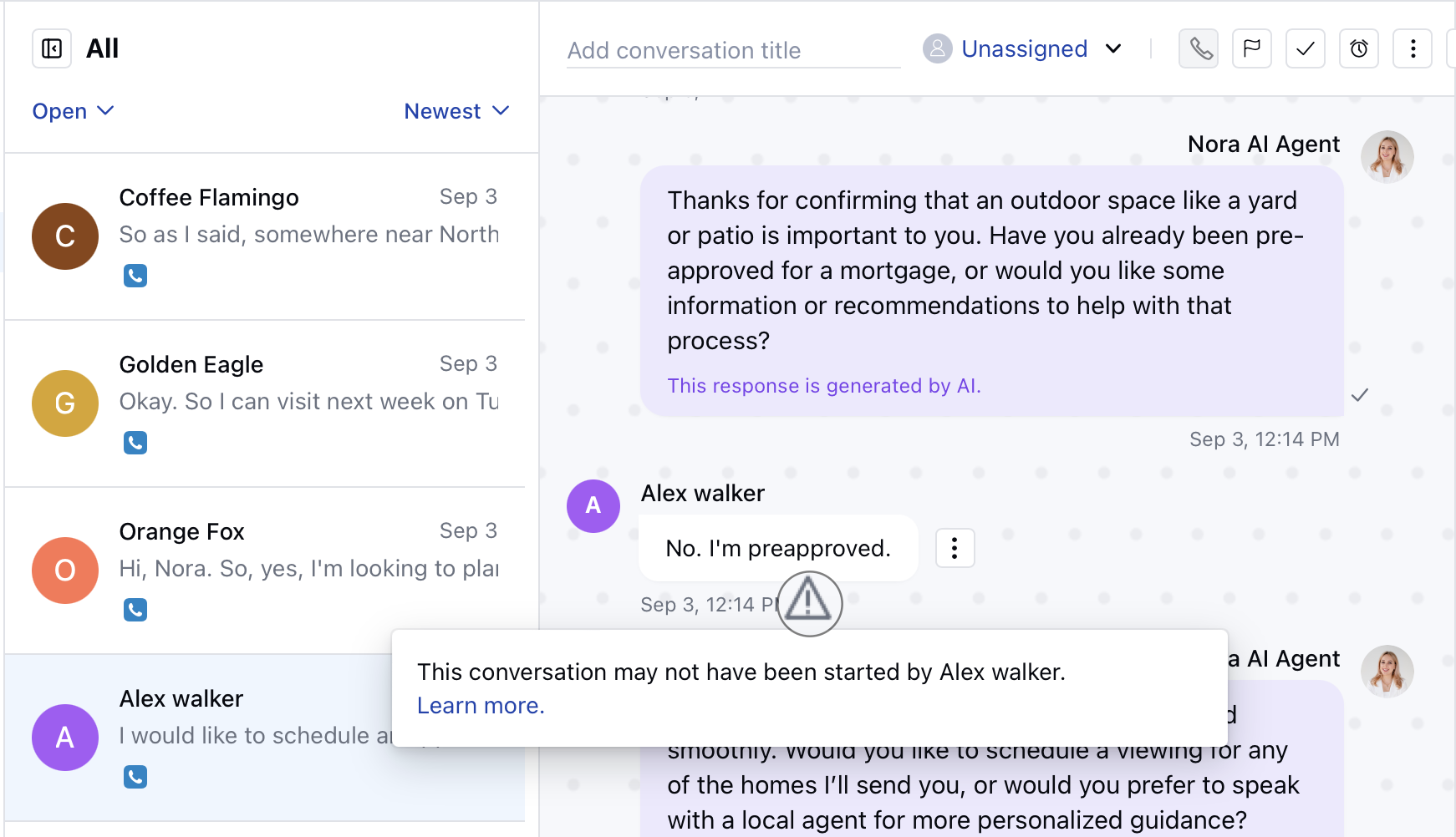 Contact impersonation warning