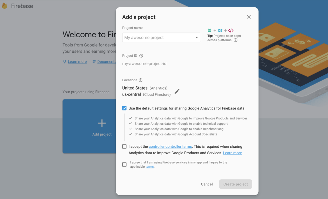 Create Firebase Project