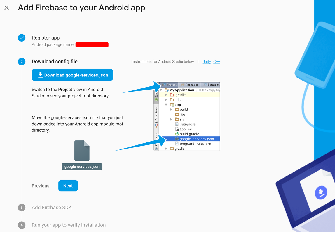 Download google-services.json