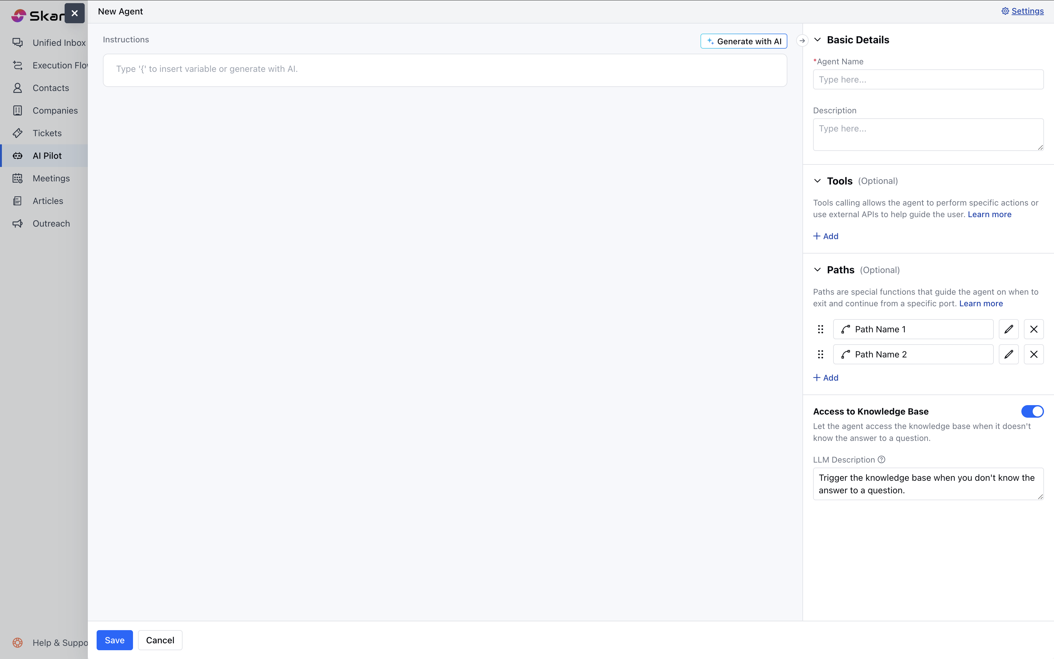 Add Path configuration screenshot