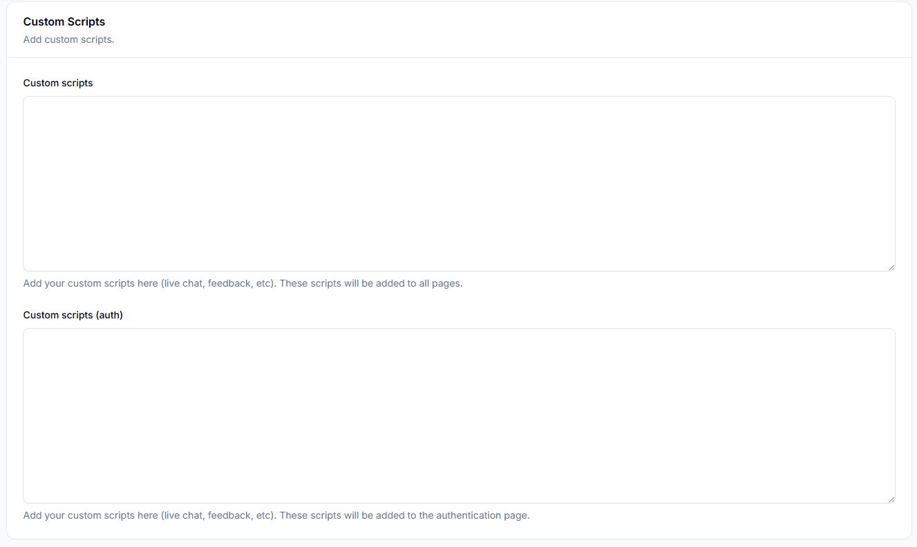 Custom Scripts Configuration
