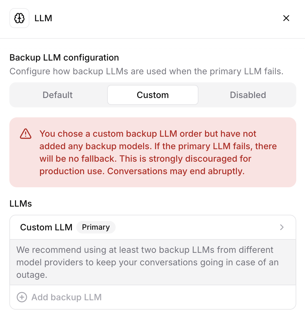 ElevenLabs Custom LLM configuration