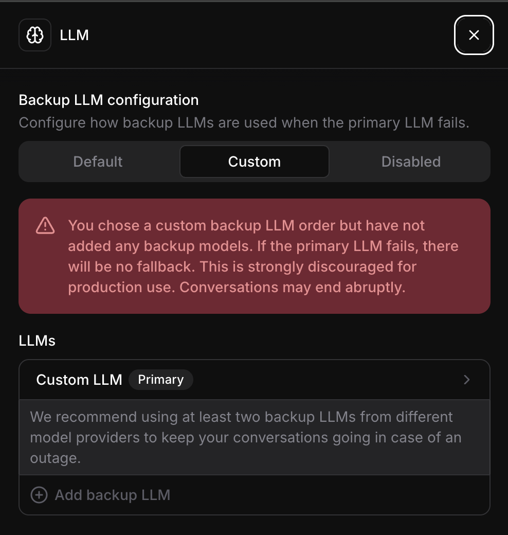 ElevenLabs Custom LLM configuration