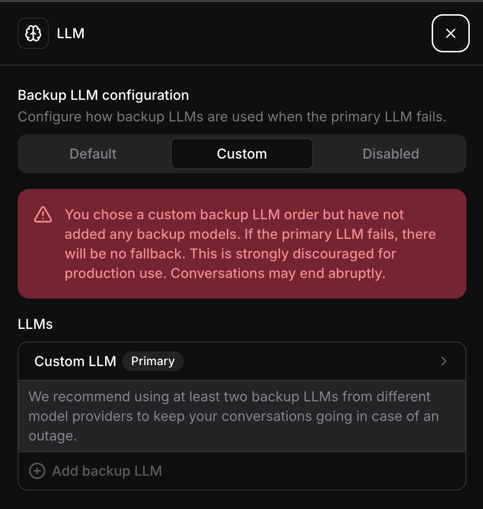 ElevenLabs Custom LLM configuration