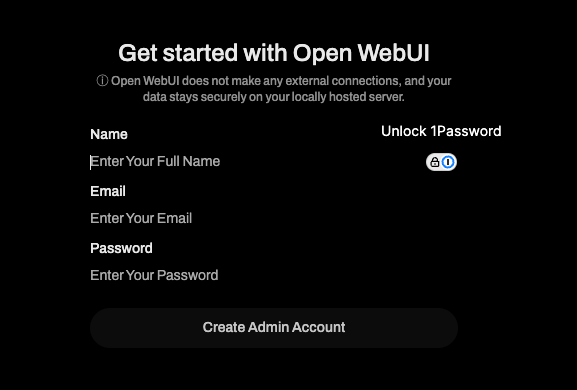Open WebUI admin register panel