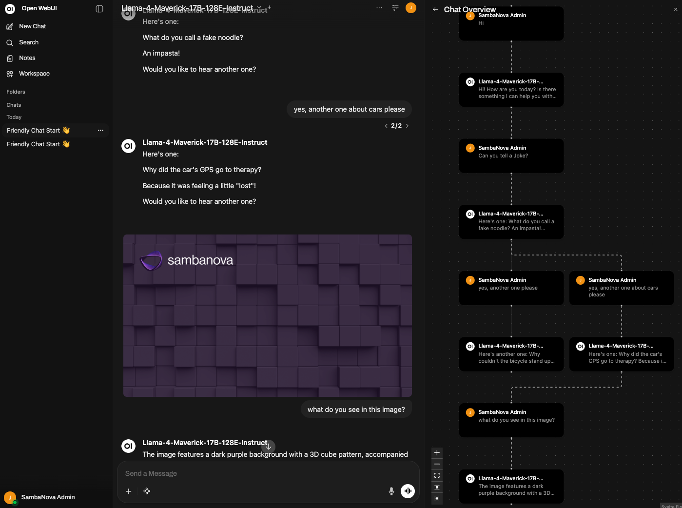 Open WebUI chat panel