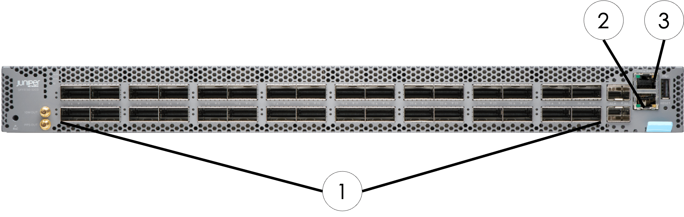 Juniper QFX5130 data switch front panel
