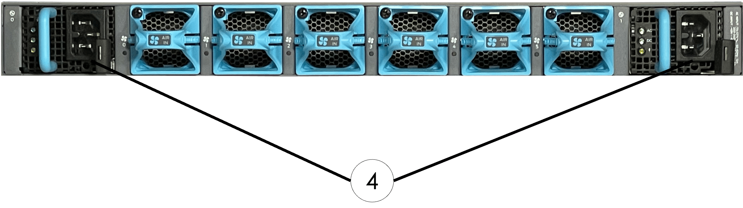 Juniper QFX5130 data switch rear panel