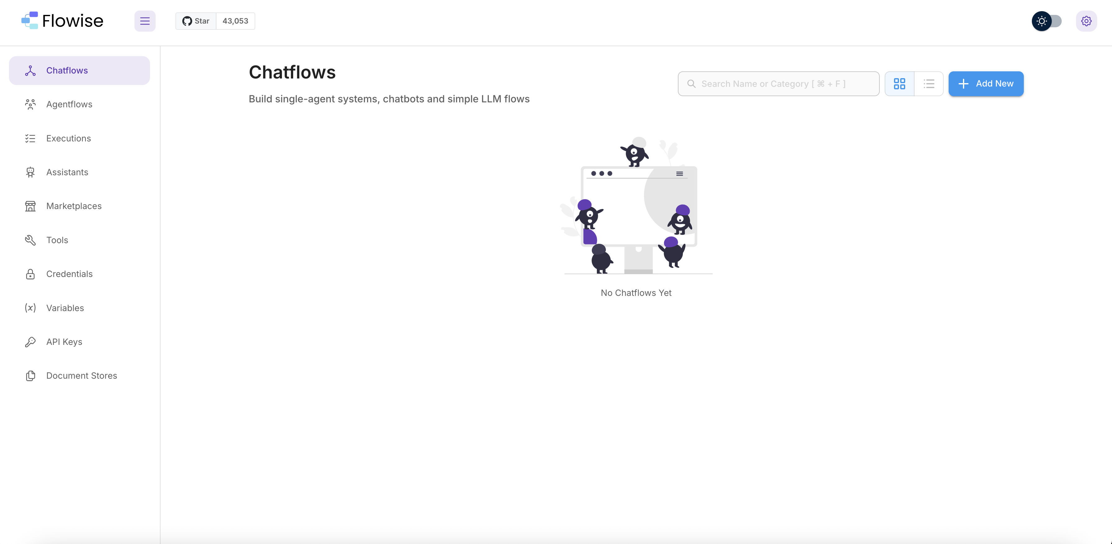 Flowise Chatflows panel