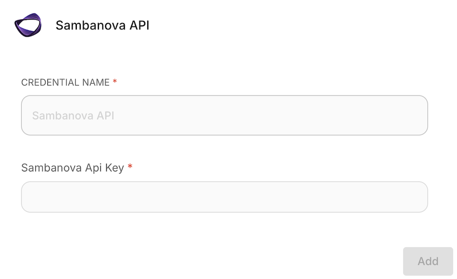 Flowise credentials panel