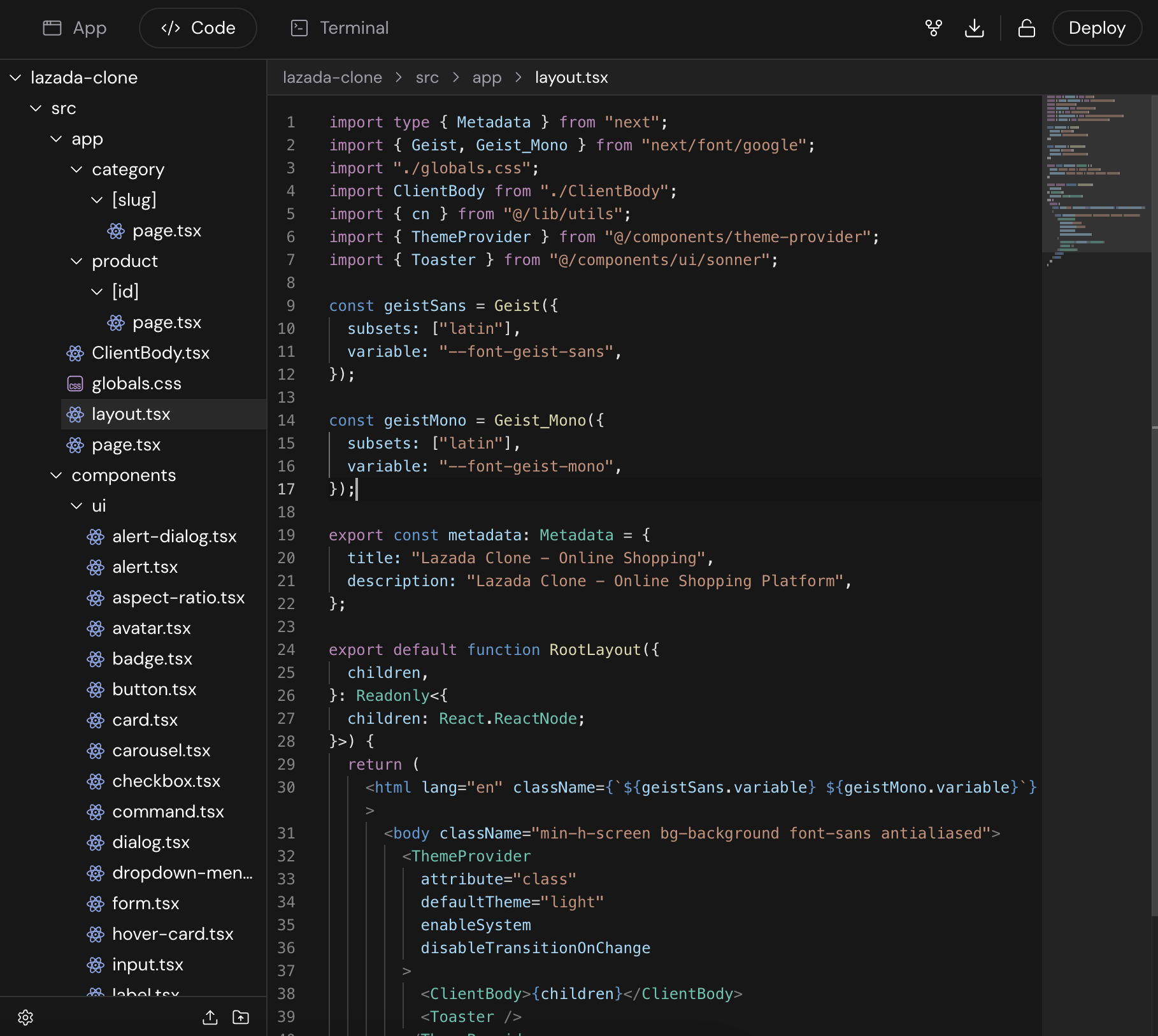 Screenshot of the Same workbench showing the code editor, file tree, and preview panel.
