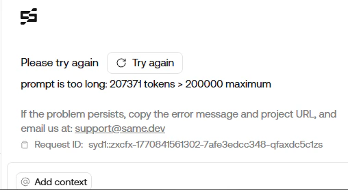 Prompt is too long error.