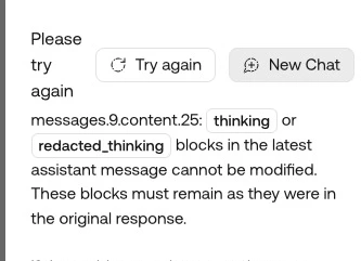 Thinking or redacted thinking error.
