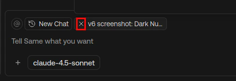 Screenshot showing attachments in the composer and how to remove them.
