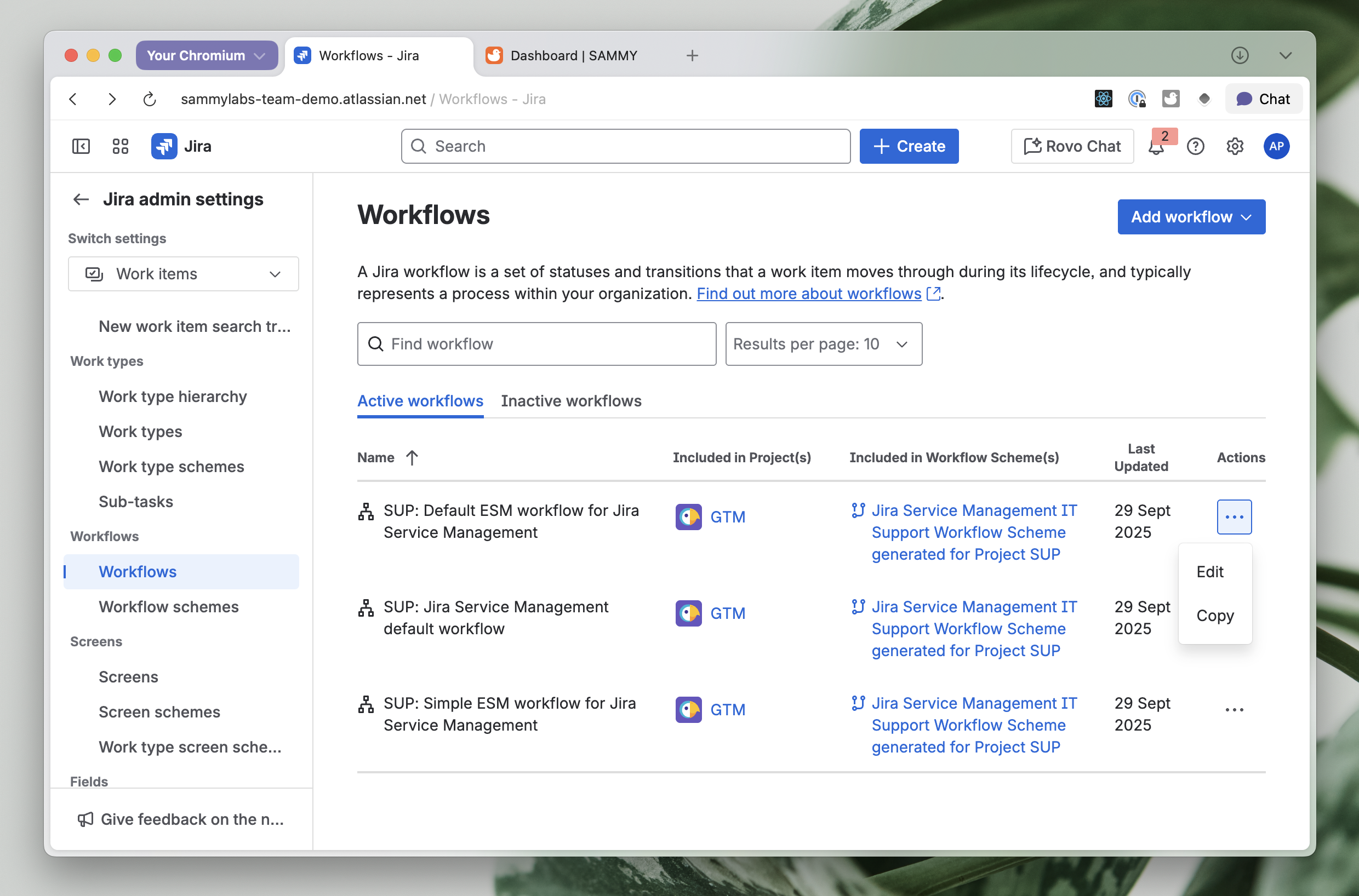 Navigate to Workflows