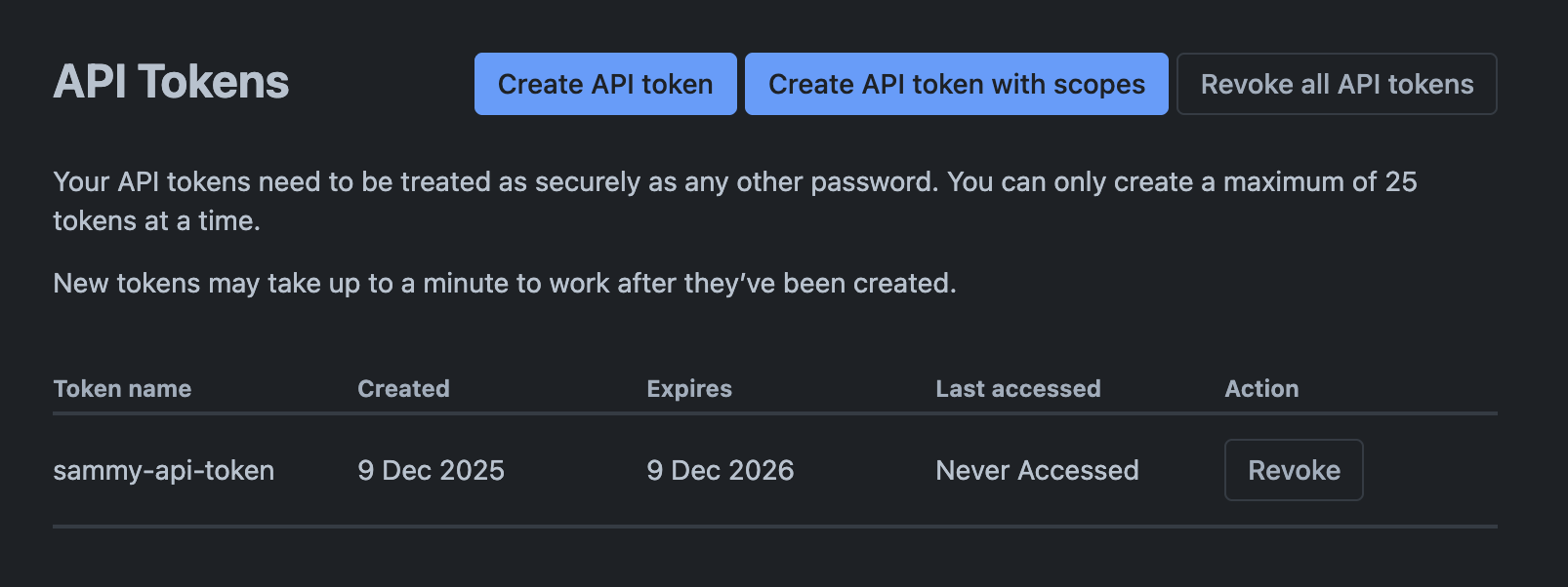 Create API Token