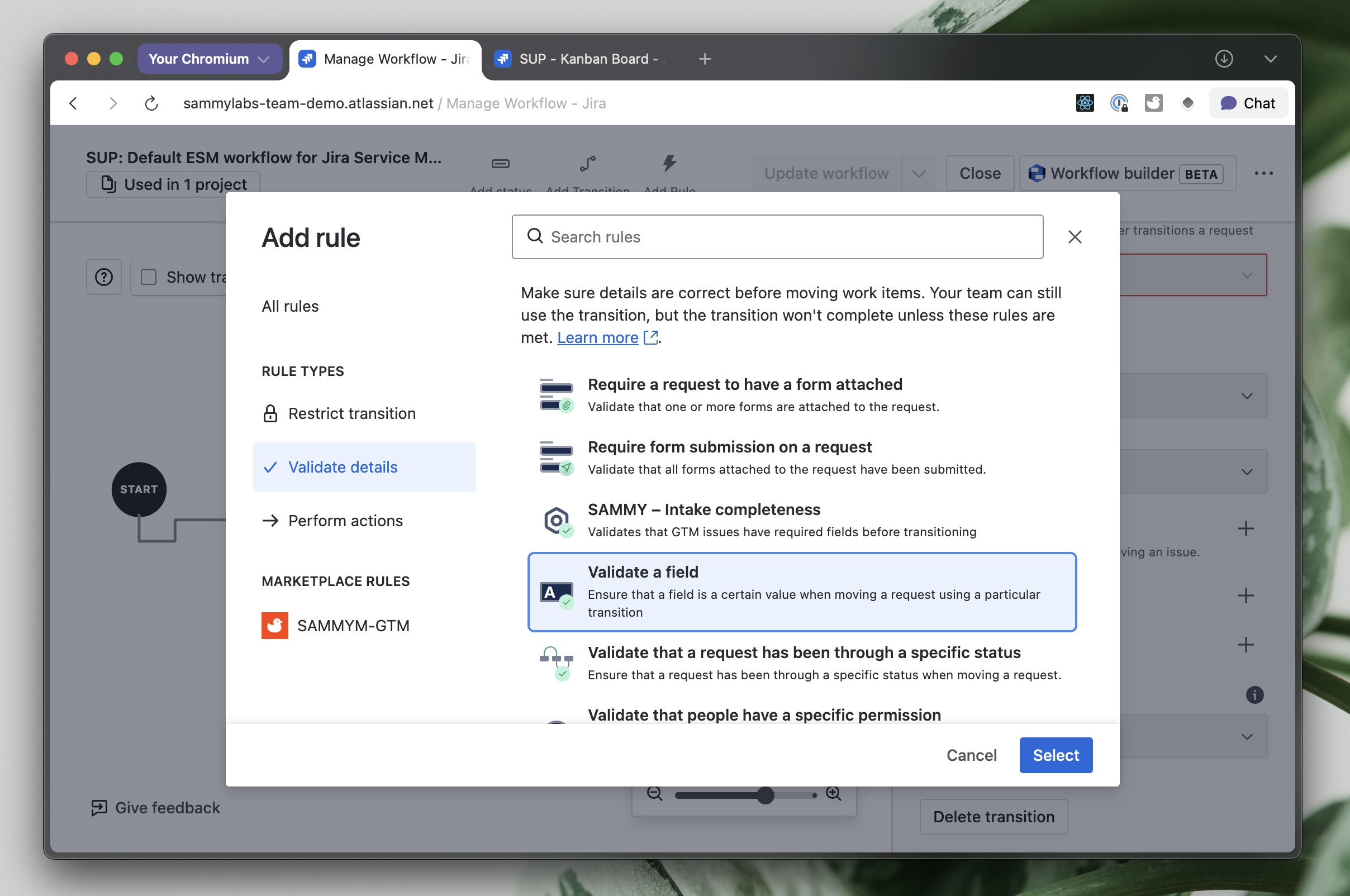 Add validator