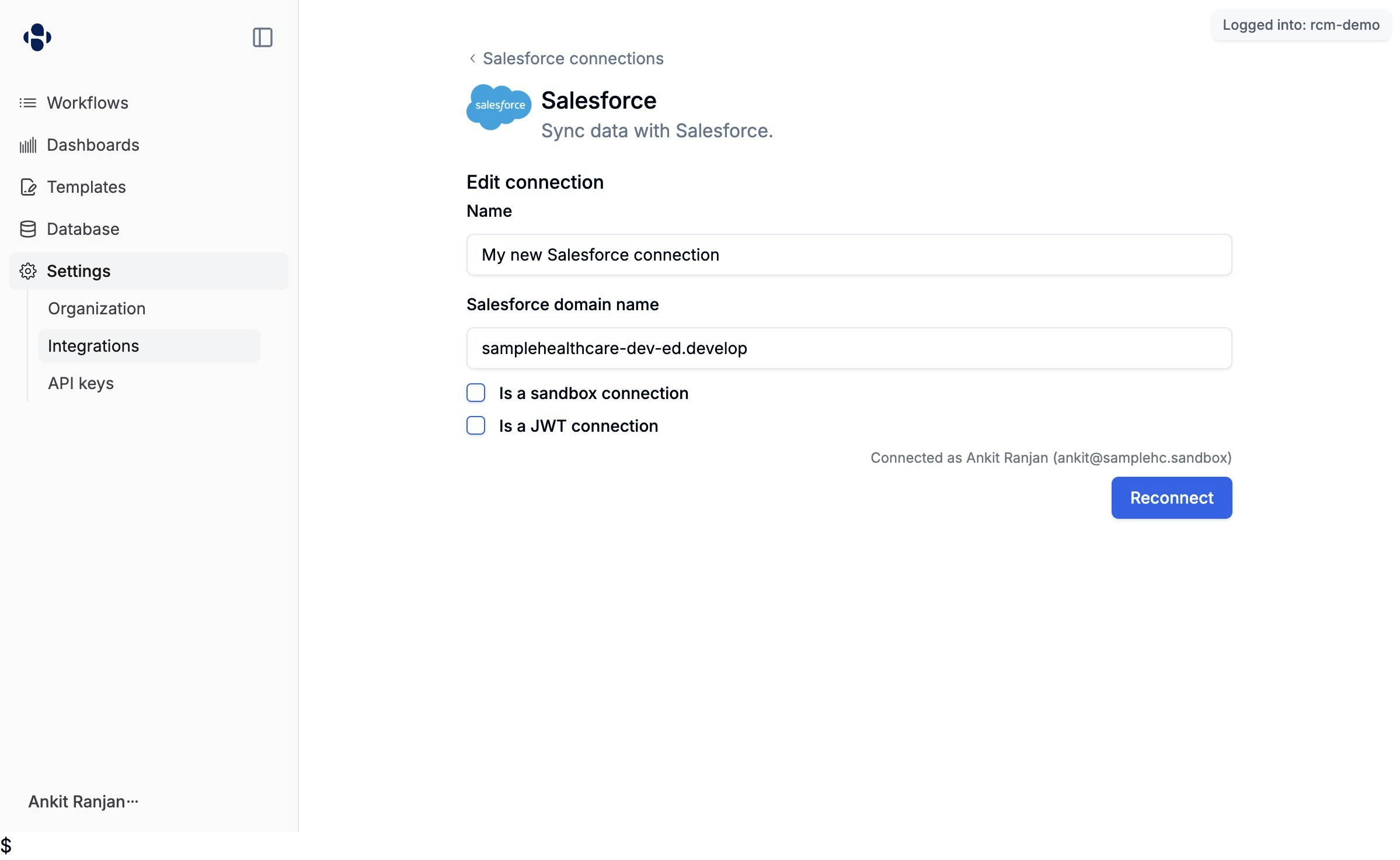 Salesforce connection established