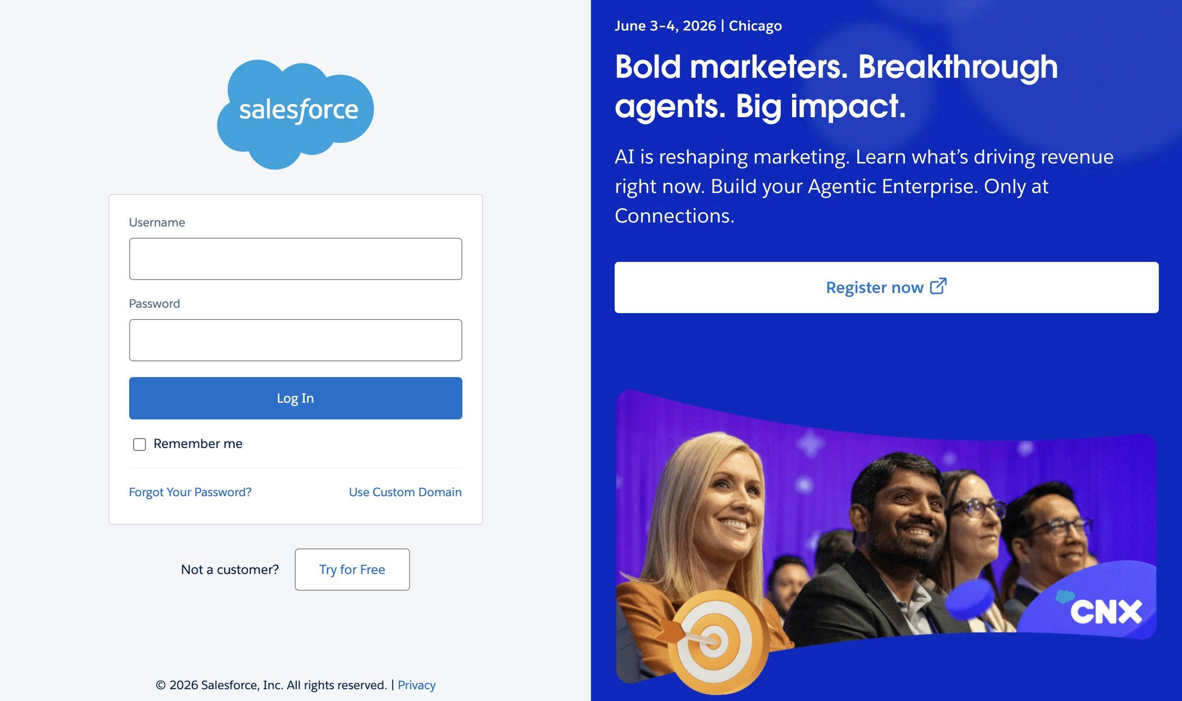 Salesforce login page