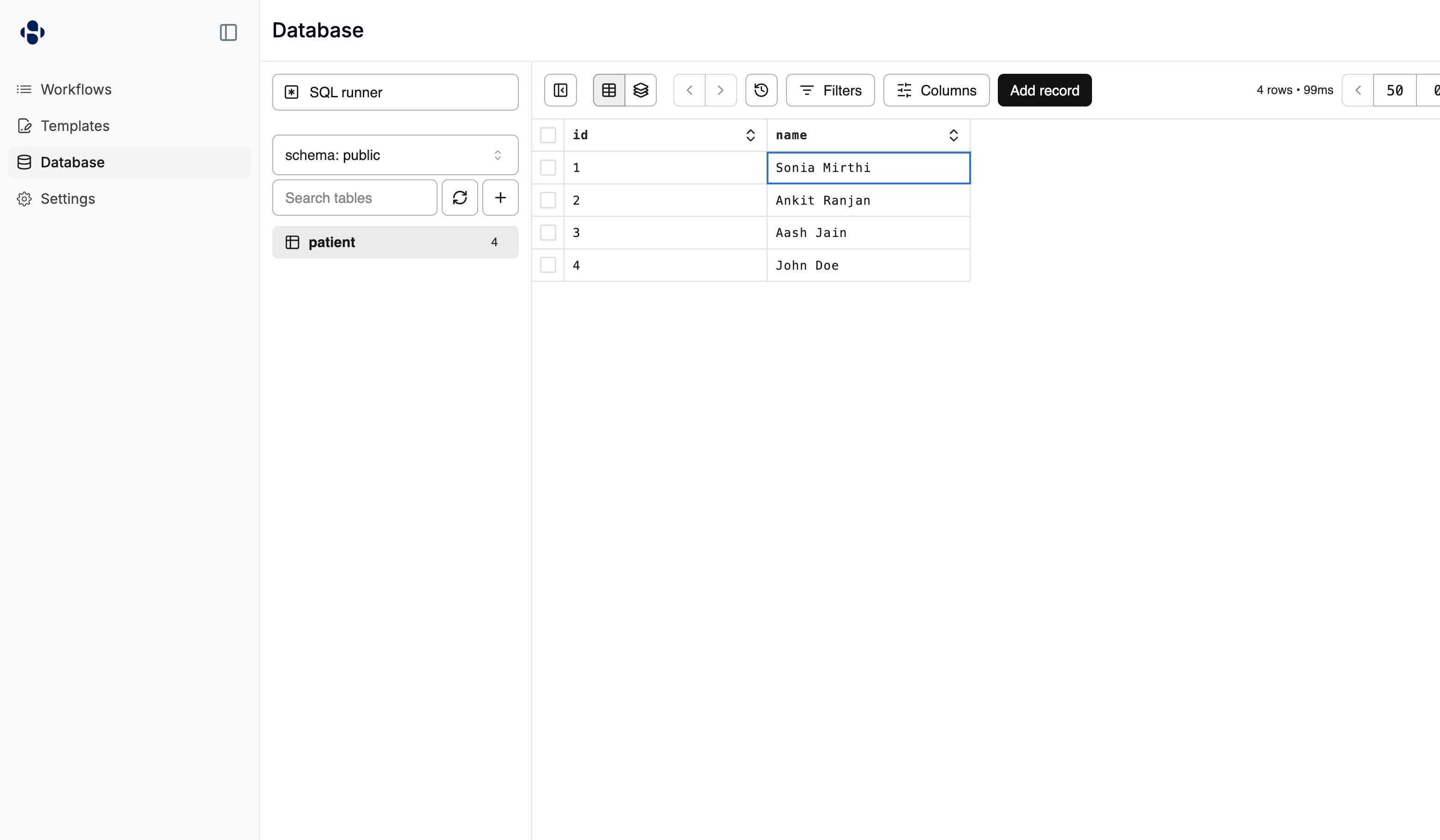 SampleDB
Interface