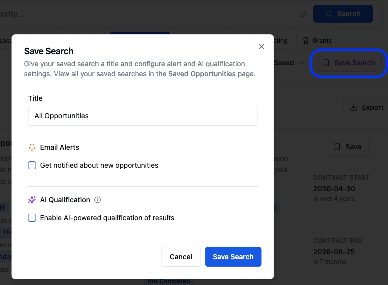 AI Qualification interface showing qualification criteria and scores