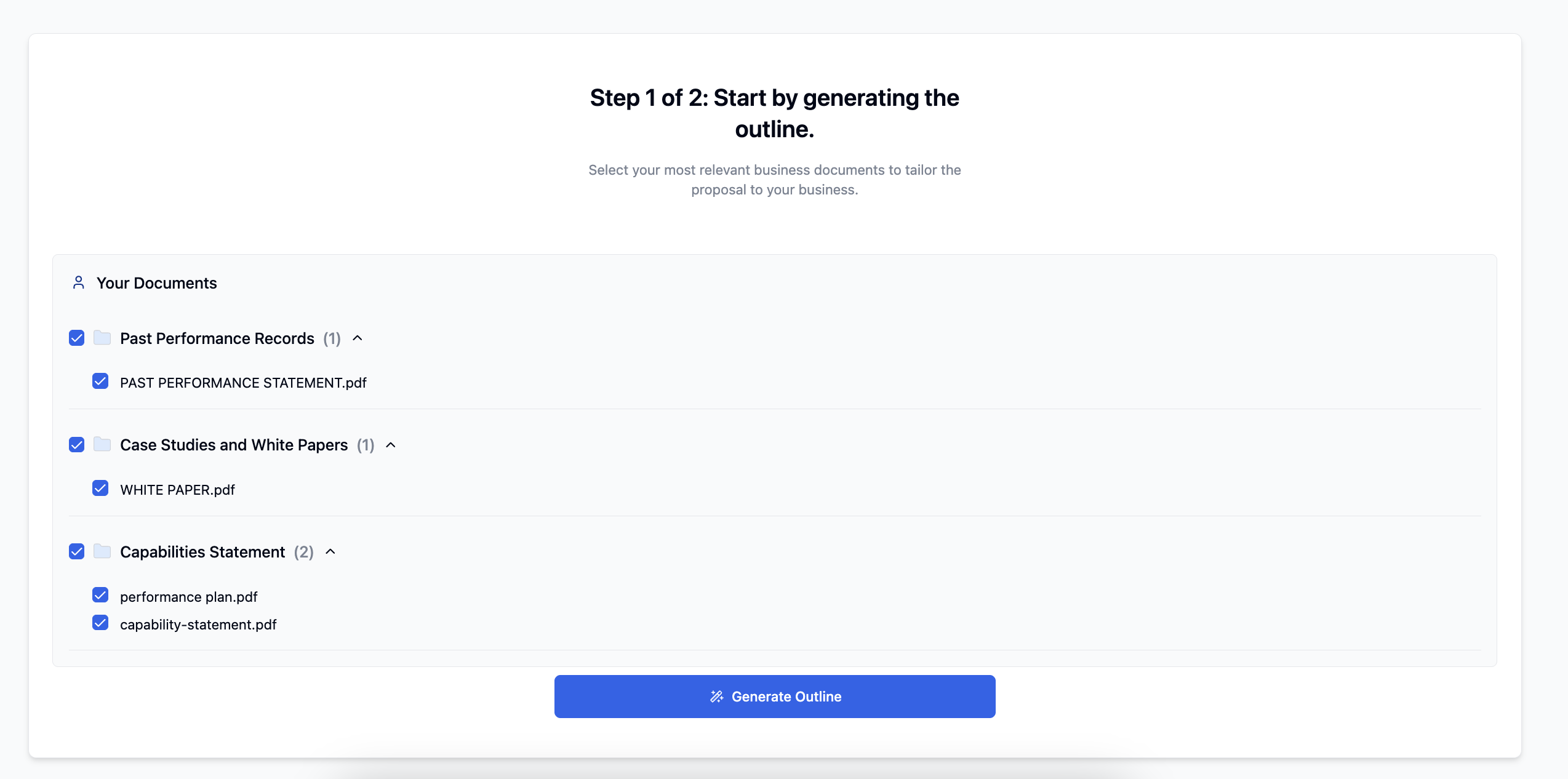 Document Selection Interface