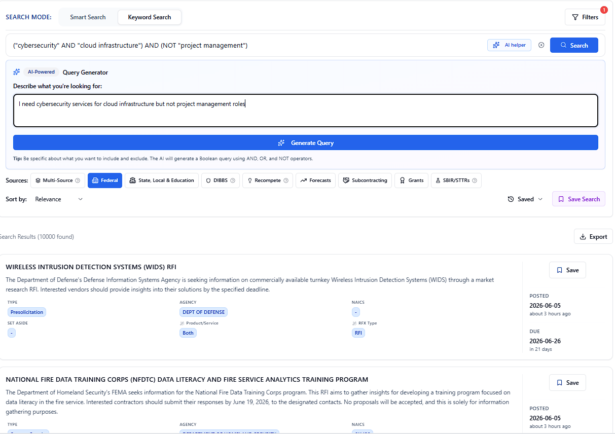 AI Query Generator example