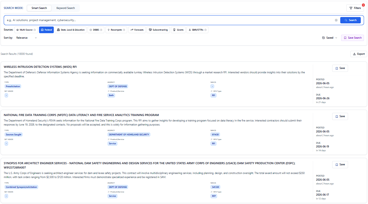 Empty Search page with suggested queries