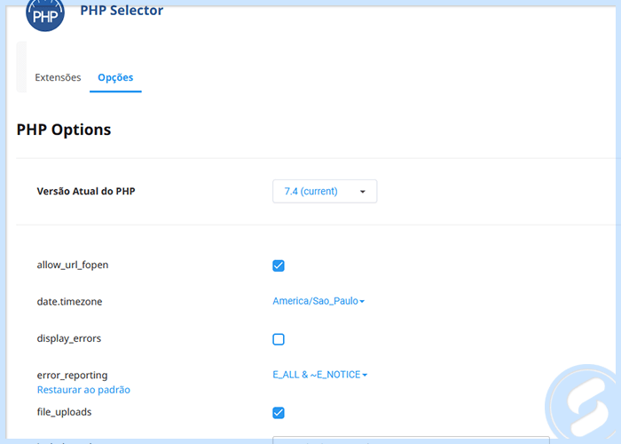 cPanel - Seletor PHP