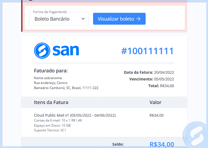 Fatura SAN