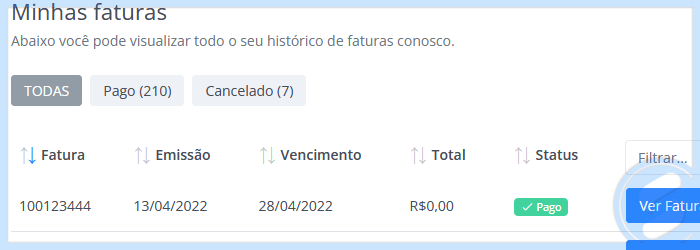 Faturas SAN - Lista