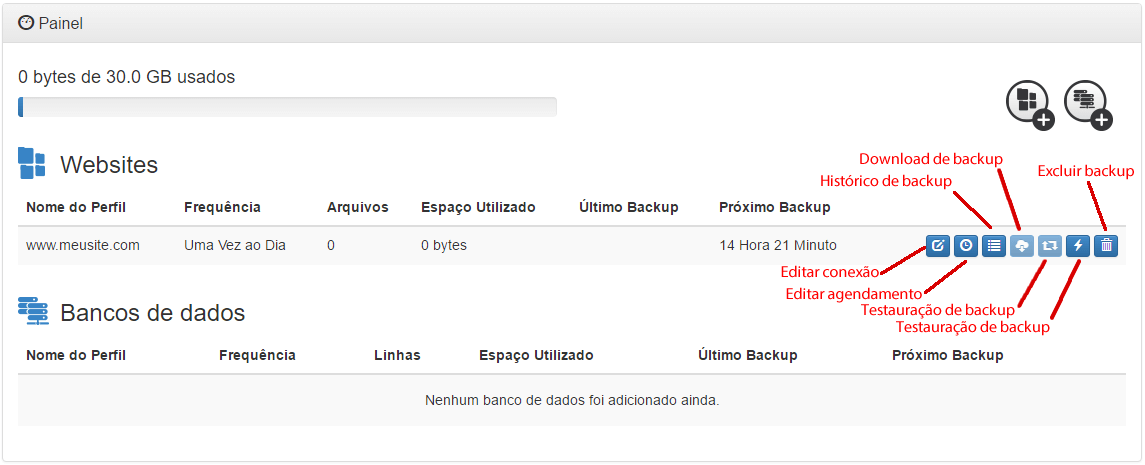 Cloud Backup - Agendar backup