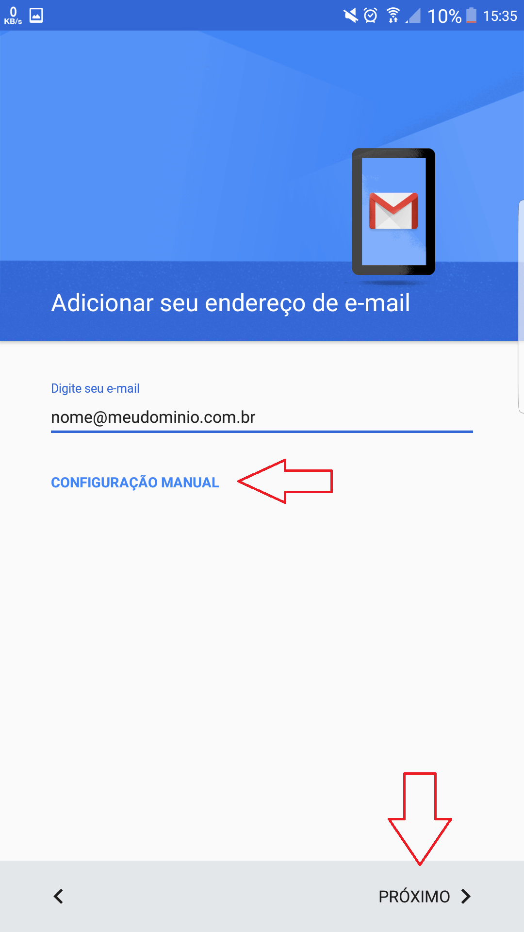 E-mail no Gmail Android - Configuração
