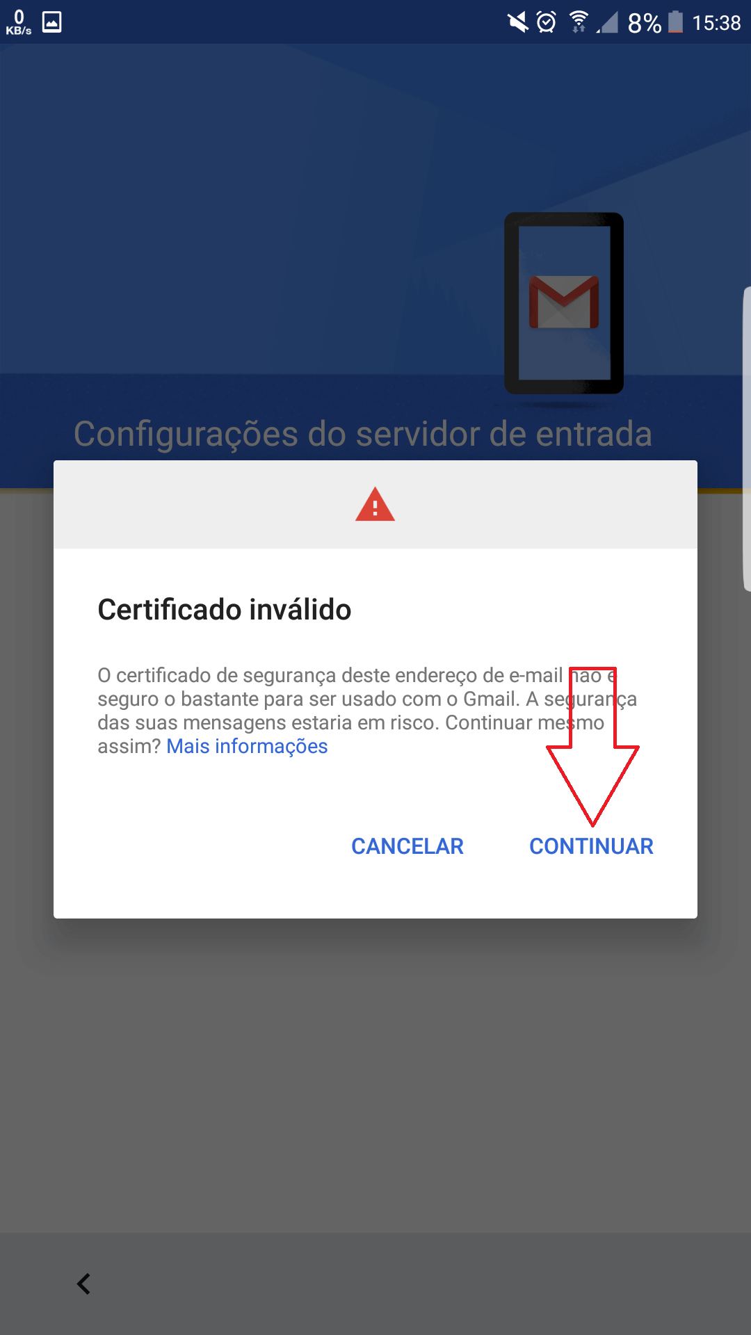 E-mail no Gmail Android - Configuração
