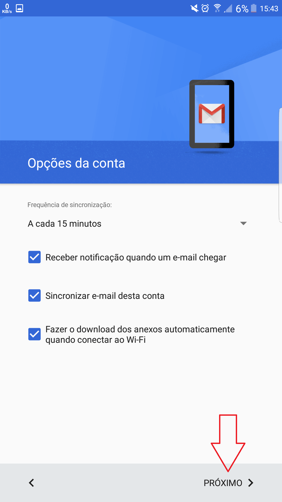 E-mail no Gmail Android - Configuração