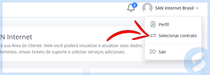 Selecionar Contrato SAN
