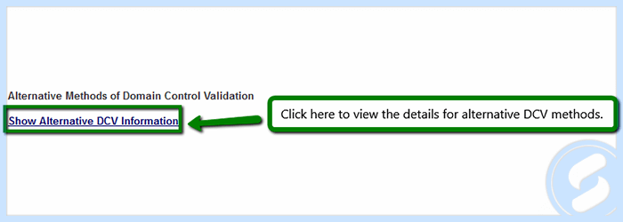 Alternative DCV Info