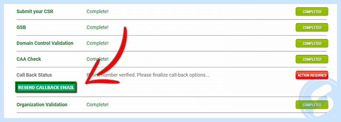 Resend Callback Email