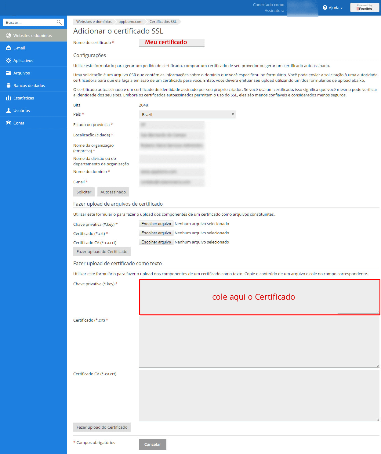 Plesk - SSL
