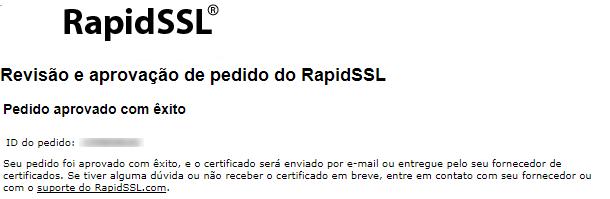 RapidSSL - Approval Confirmation