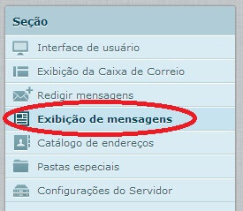 Roundcube - Exibição de mensagens