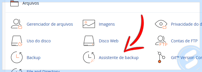 cPanel - Assistente de backup