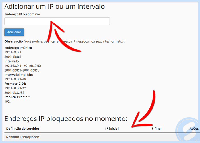 cPanel - Bloqueador de IP