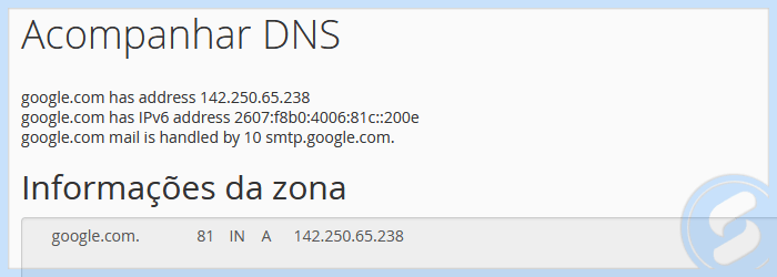 cPanel - Acompanhar DNS
