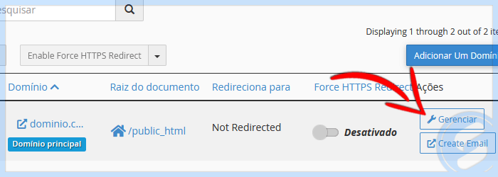 cPanel - Domínios