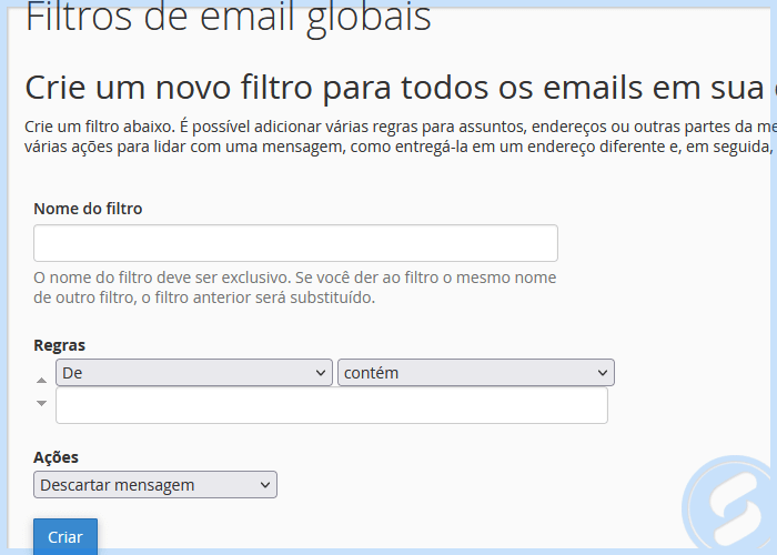 cPanel - E-mail - Filtros