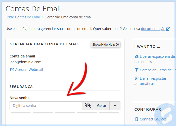 cPanel - E-mail - Contas
